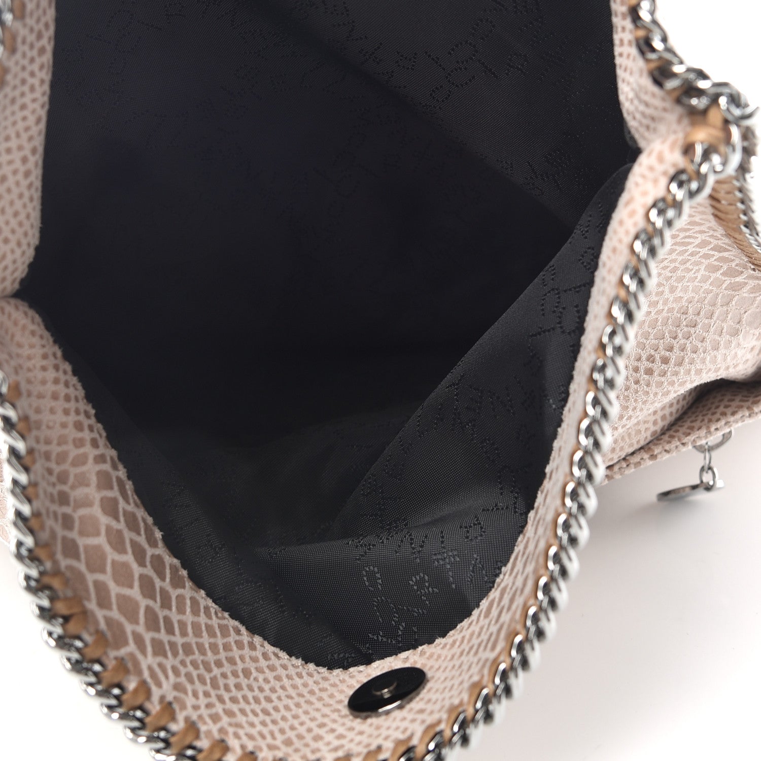 Stella McCartney Eco Python Embossed Falabella Fold Over Clutch Brown 5 of 8
