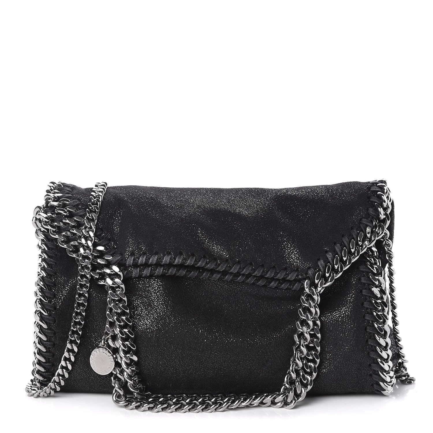 Stella McCartney Shaggy Deer Mini Falabella Fold Over Tote Black 1 of 10