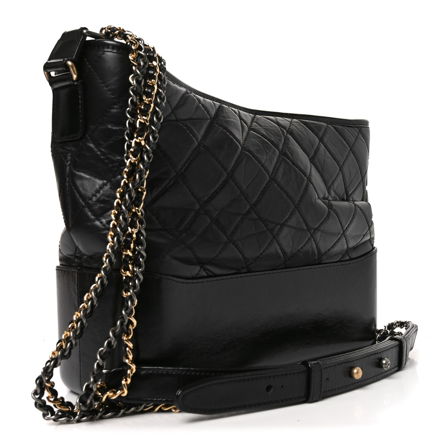 Chanel Aged Calfskin Quilted Medium Gabrielle Hobo Black 3 of 10