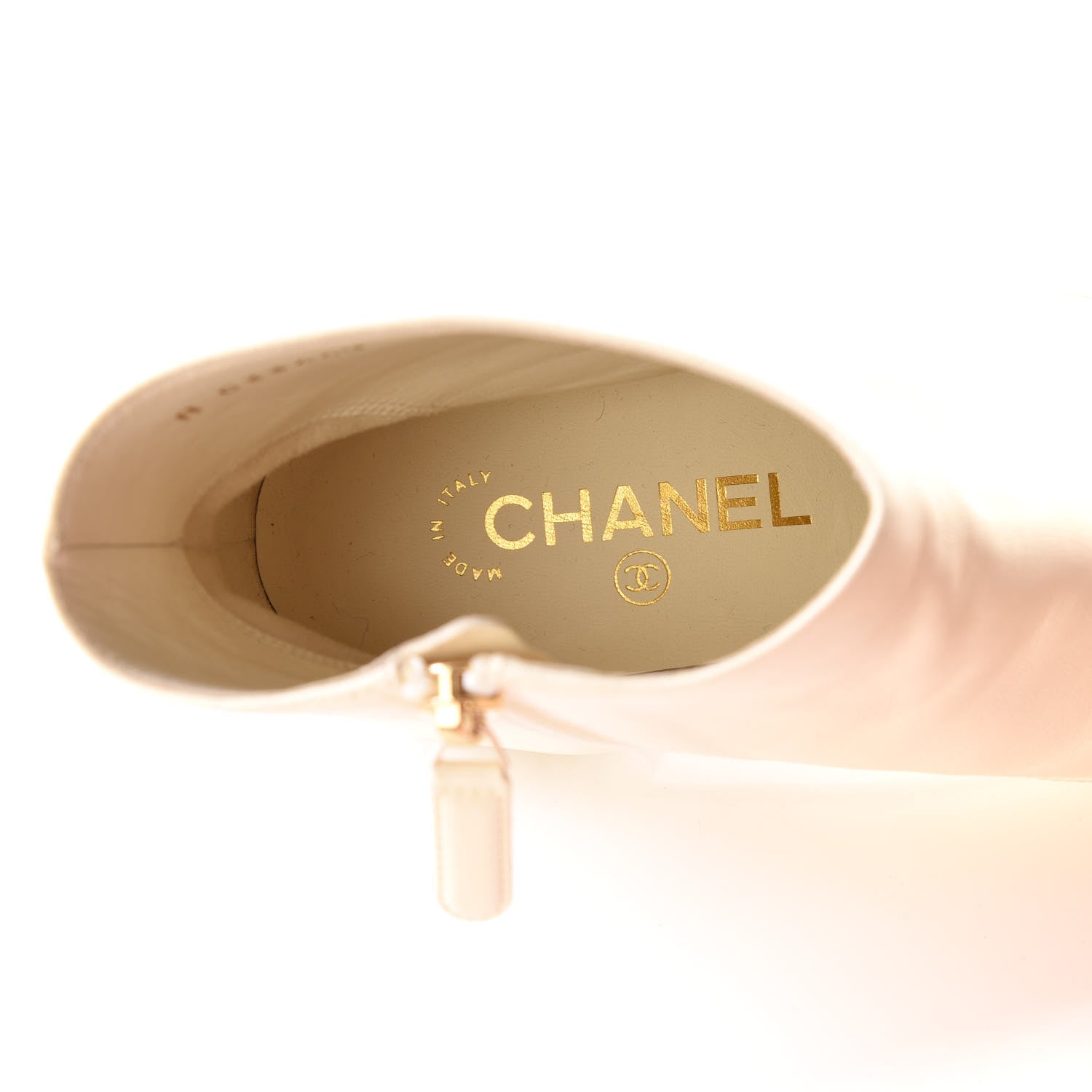 Chanel Lambskin Grosgrain Pearl Cap Toe Short Boots 40 Ivory Black 7 of 9