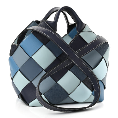Loewe Calfskin Woven Small The Surplus Collection Basket Bag Steel Crystal 3 of 11