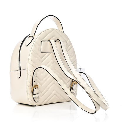 Gucci Calfskin Matelasse GG Marmont Dome Backpack White 3 of 10