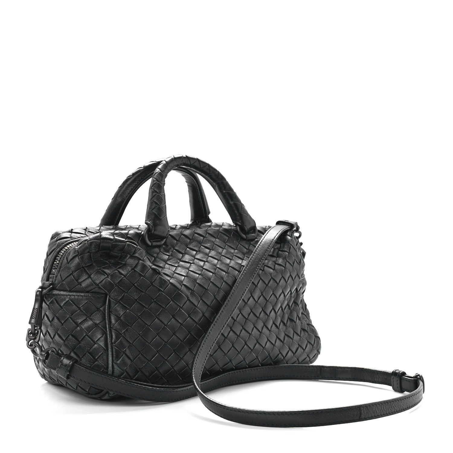 Bottega Veneta Nappa Intrecciato Boston Black 3 of 12