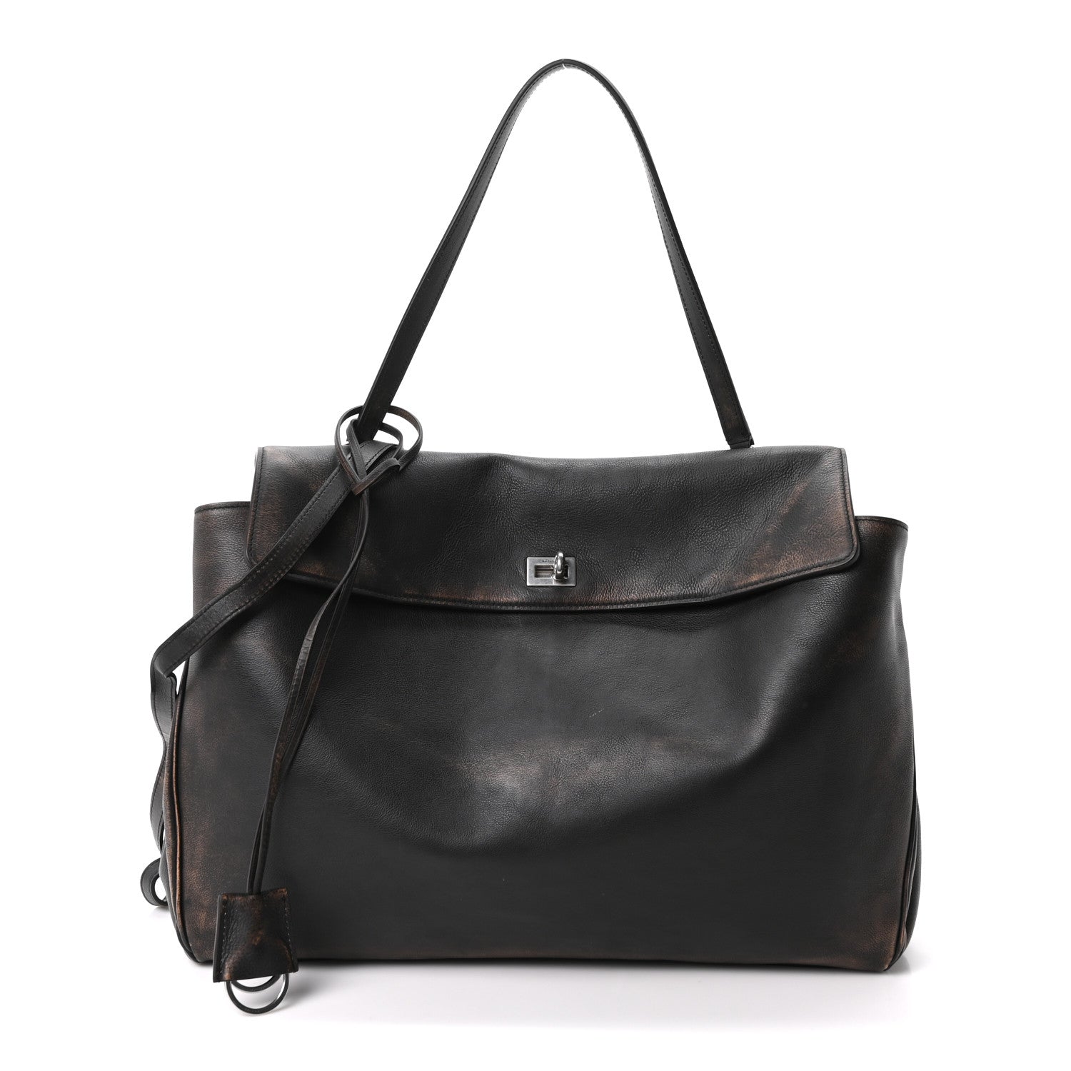 Balenciaga Used Calfskin Large Rodeo Top Handle Handbag Brown 1 of 9