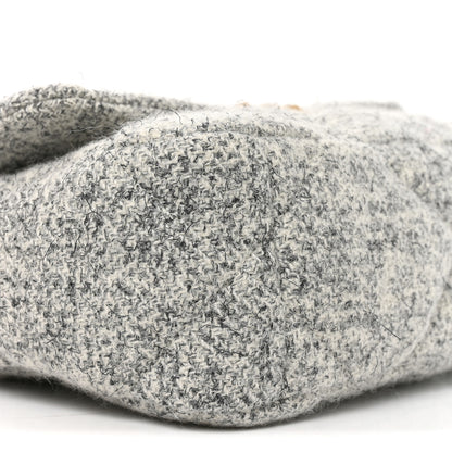 Chanel Tweed Quilted Medium Chanel 19 Flap Grey Ecru 9 of 11