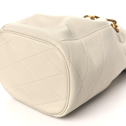 Saint Laurent Lambskin Quilted Le Maillon Bucket Bag Crema Soft 10 of 10
