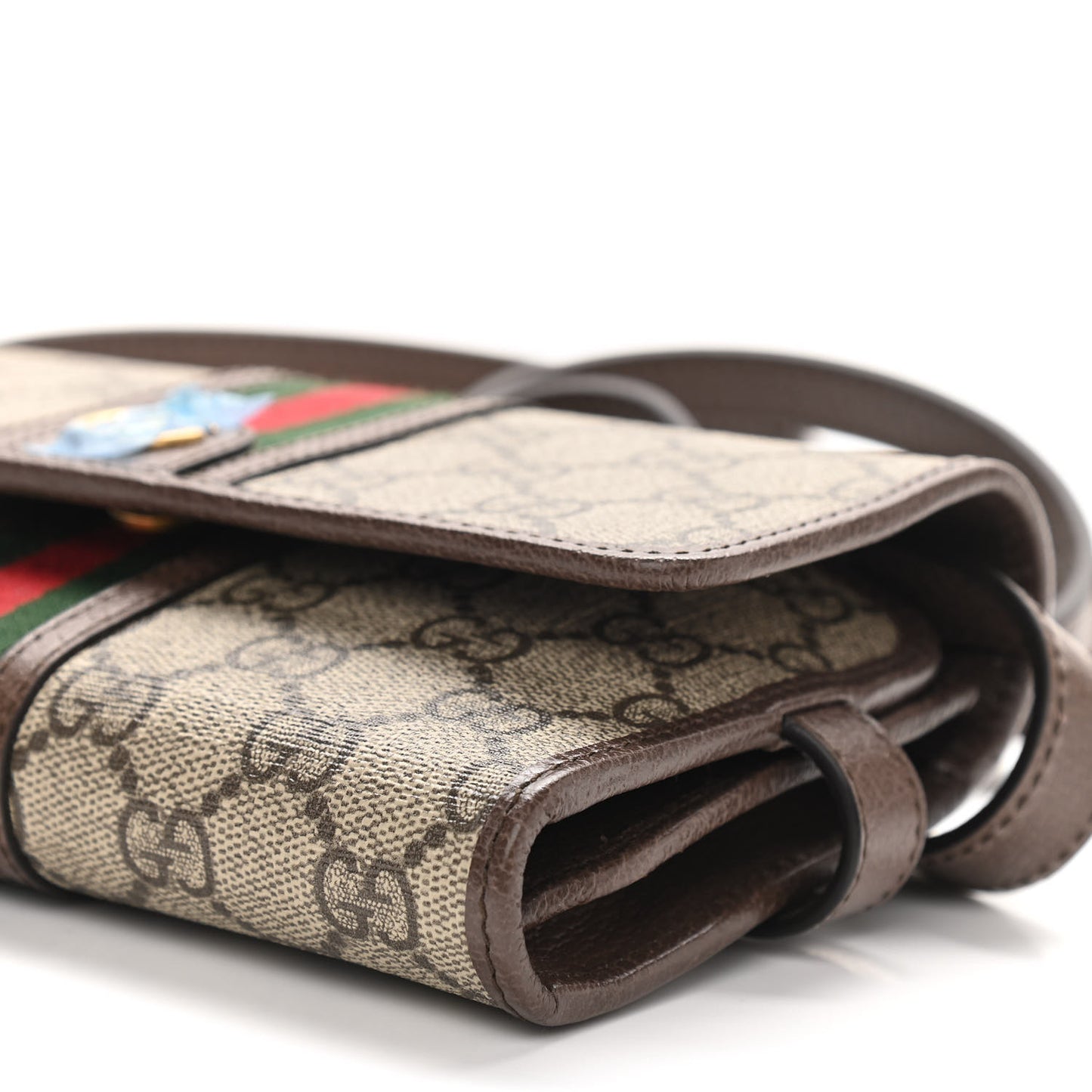 GG Supreme Monogram Web Ophidia Crossbody Wallet Beige New Acero