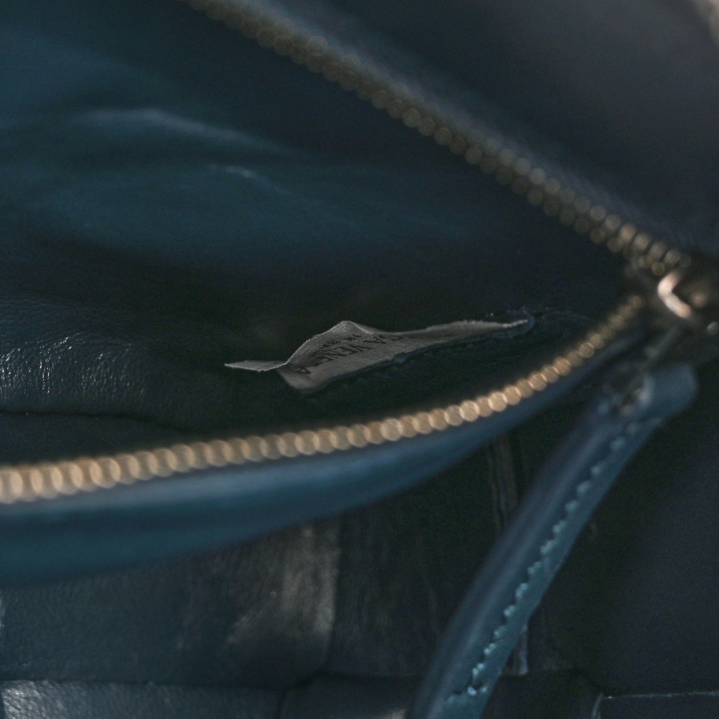 Grained Calfskin Maxi Intrecciato Brick Cassette Bag Deep Blue