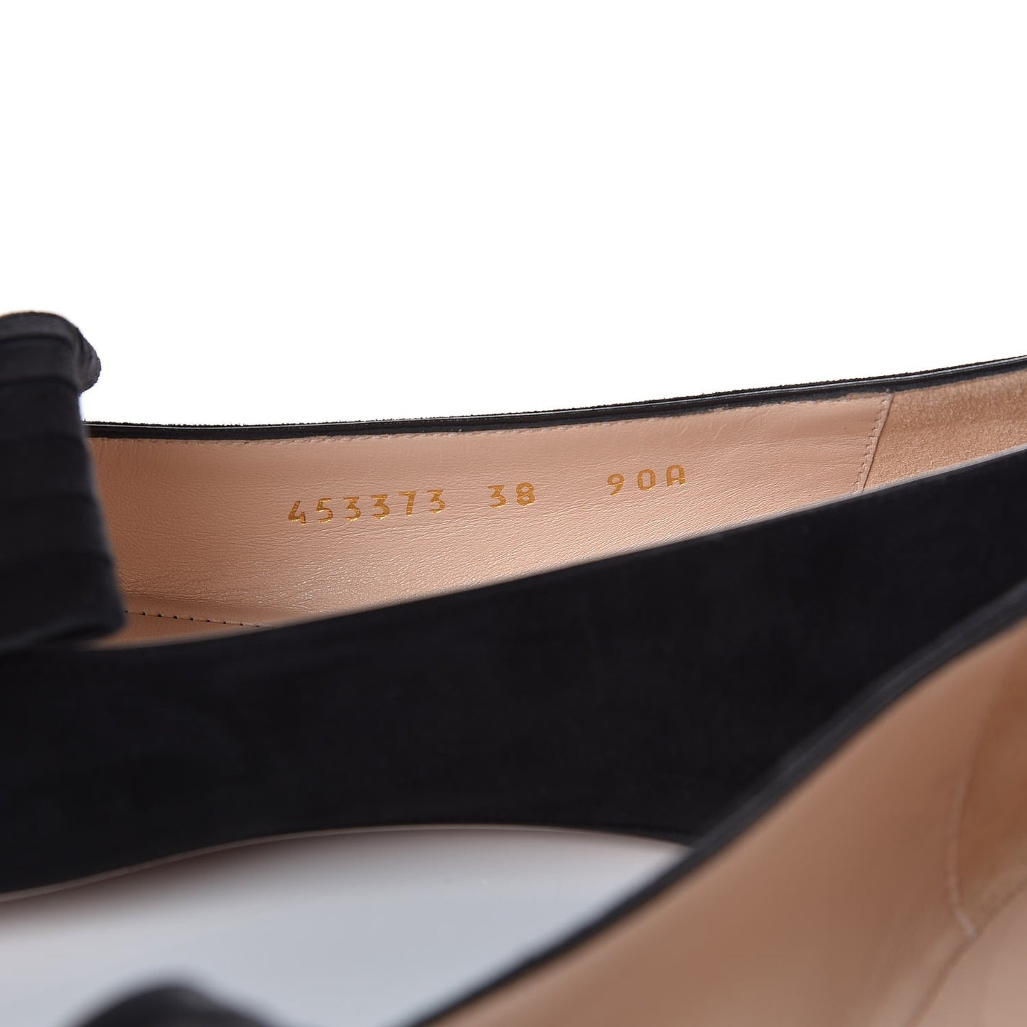 Kid Scamosciato GG Marmont Fringe Flats 38 Black