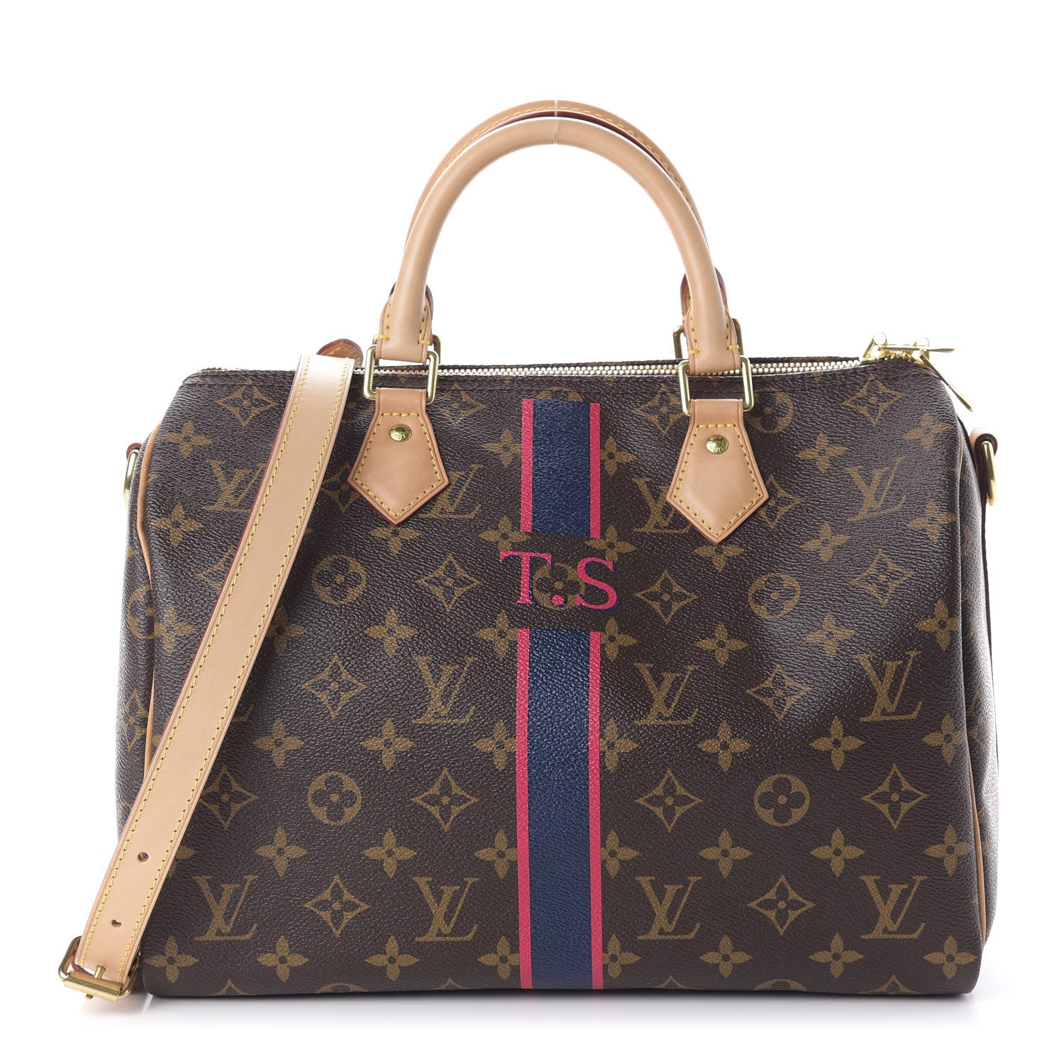 Louis Vuitton Monogram My LV Heritage Speedy Bandouliere 30 Marine Fuchsia 1 of 10