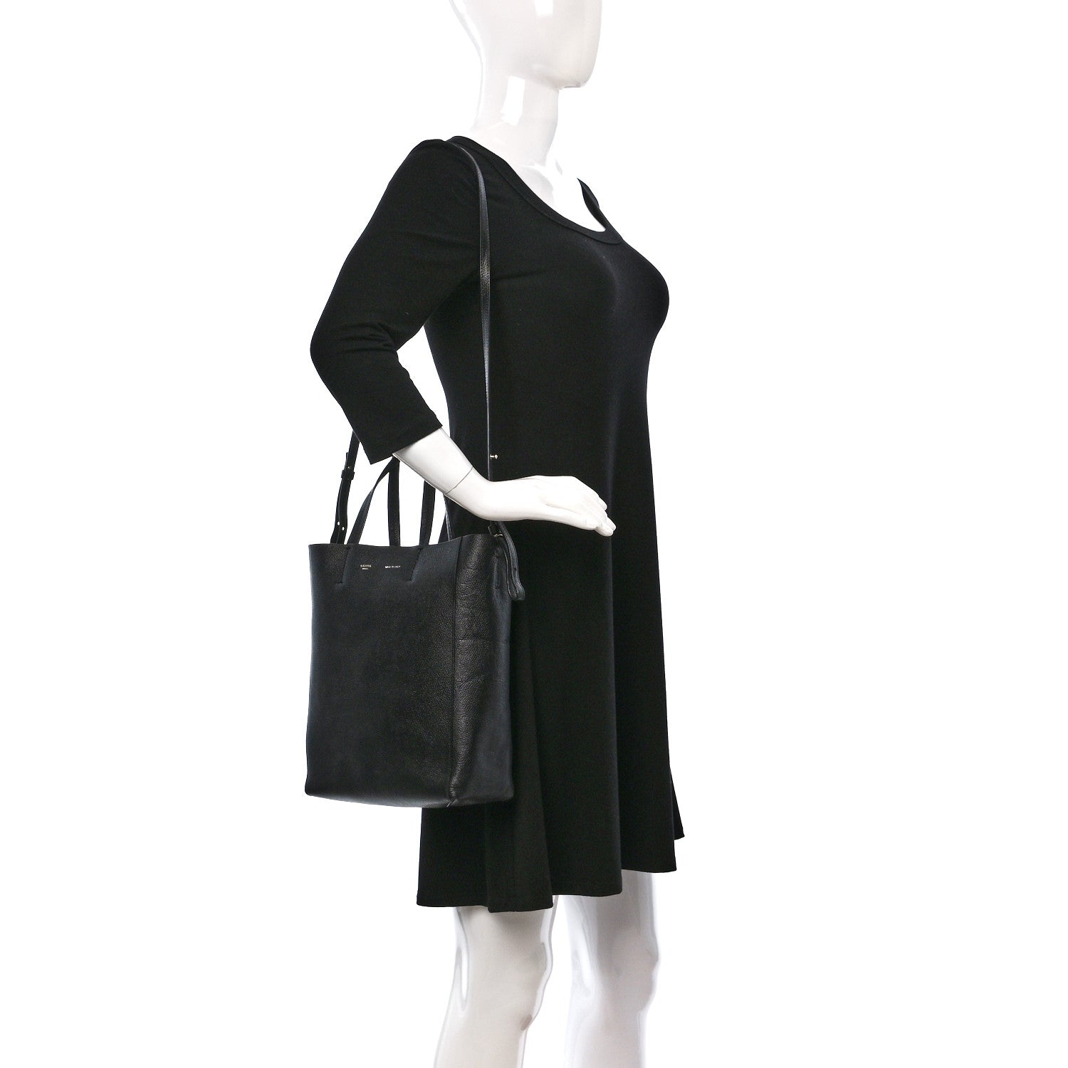 Celine Grained Calfskin Small Vertical Cabas Black 2 of 10