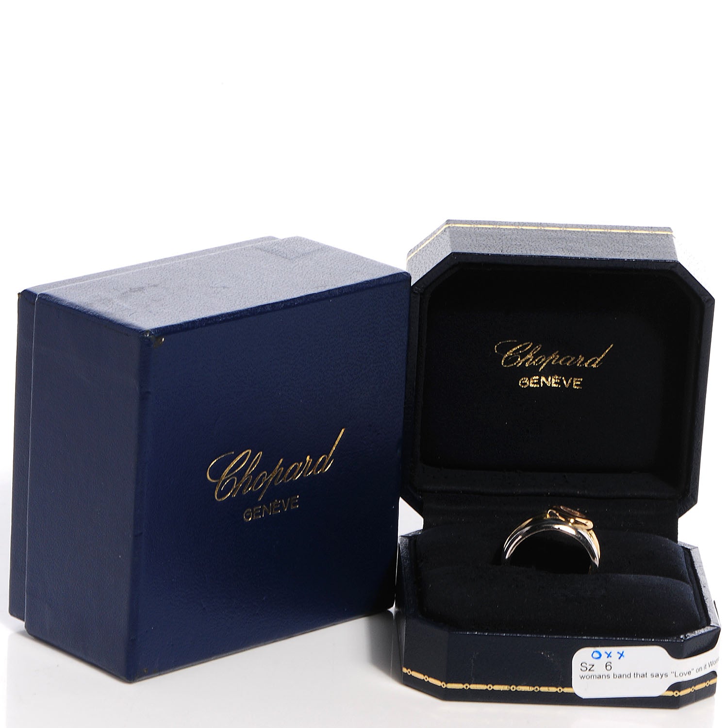 Chopard 18k White and Yellow Gold Happy Diamonds Heart Ring 6.5 5 of 5