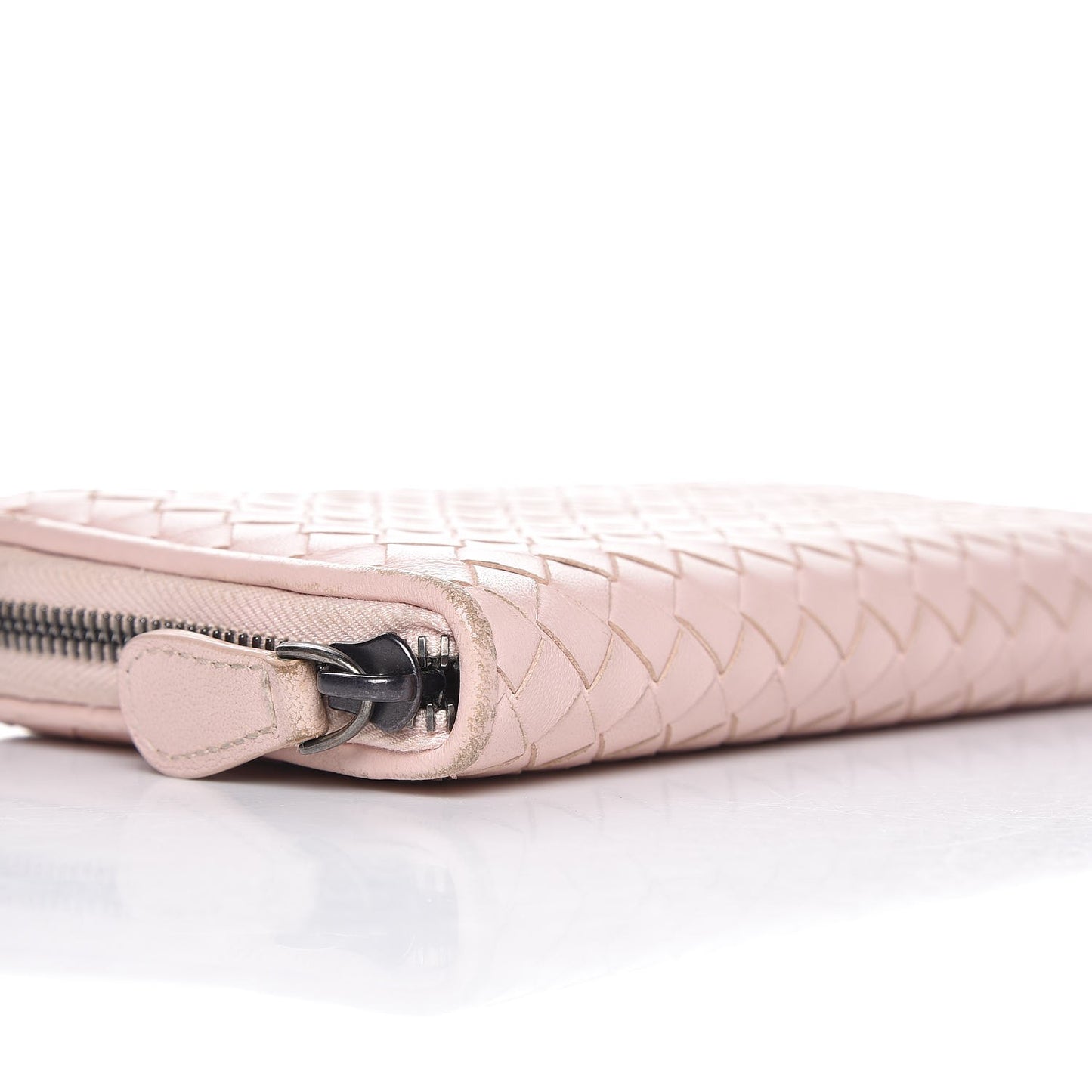 Nappa Intrecciato Zip Around Wallet Lotus