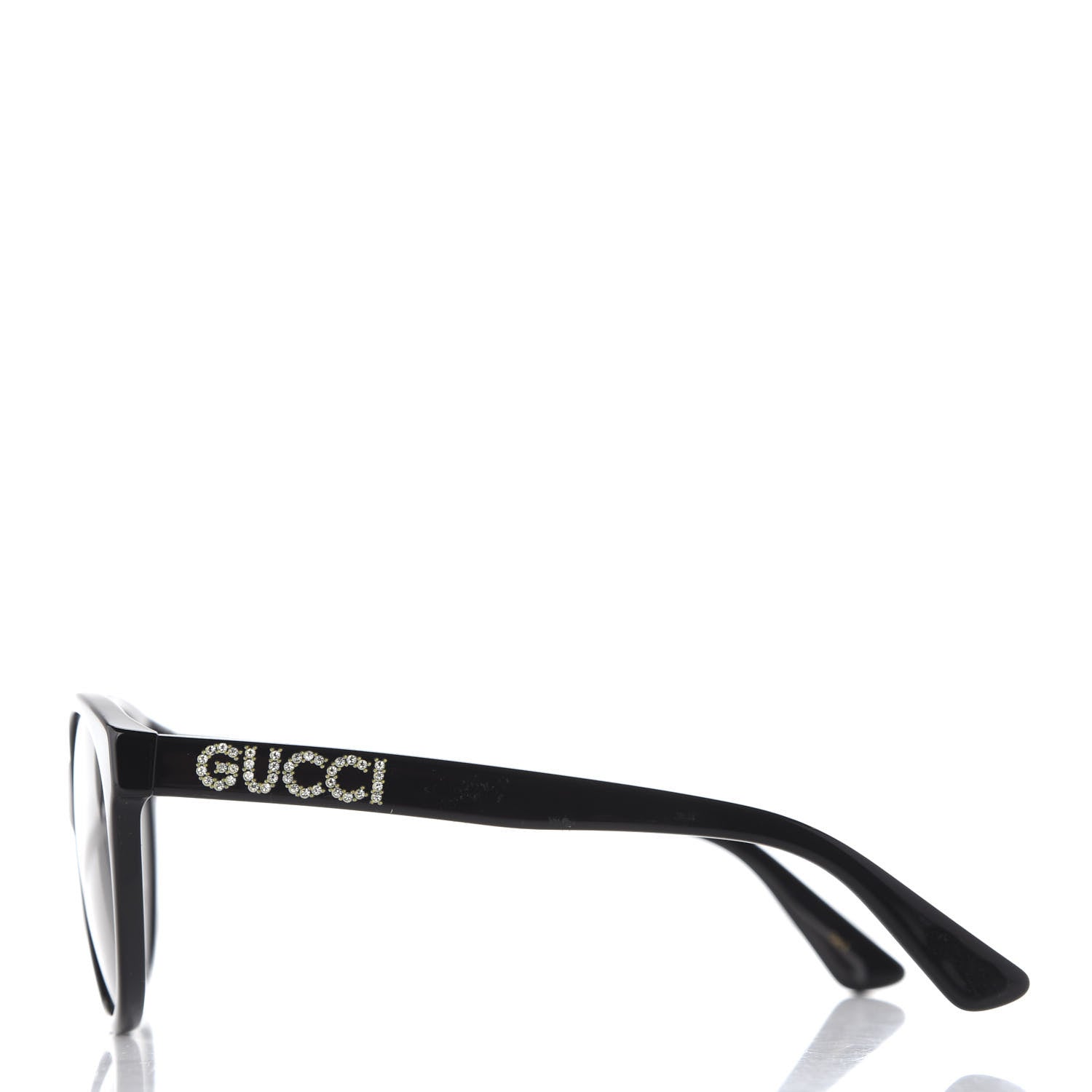Gucci Round Frame Crystal Sunglasses GG 0419S Black 3 of 7