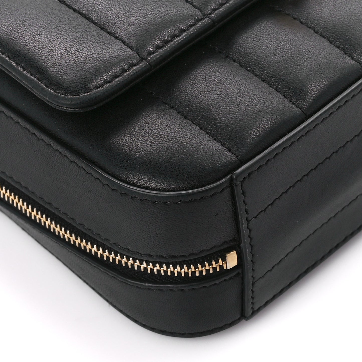 Lambskin Matelasse Monogram Vicky Camera Bag Black