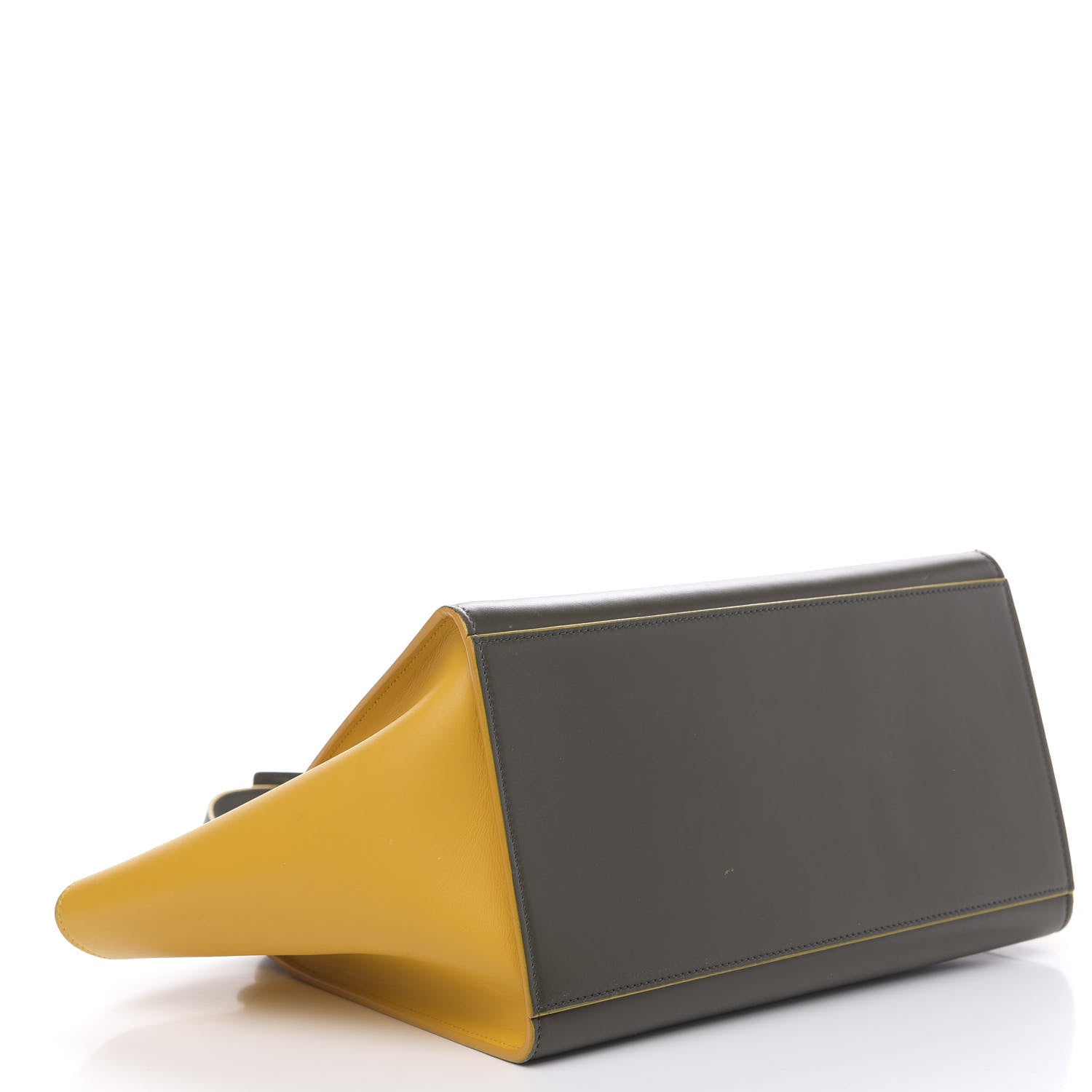 Celine Calfskin Small Bi-Color Trapeze Yellow 4 of 13