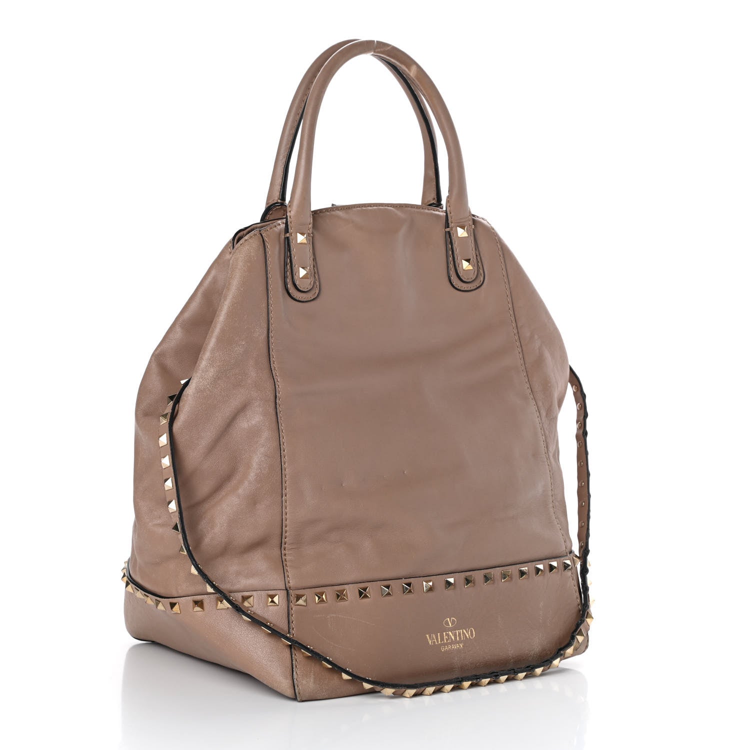 Valentino Garavani Calfskin Rockstud New Dome Bucket Tote Poudre 3 of 13