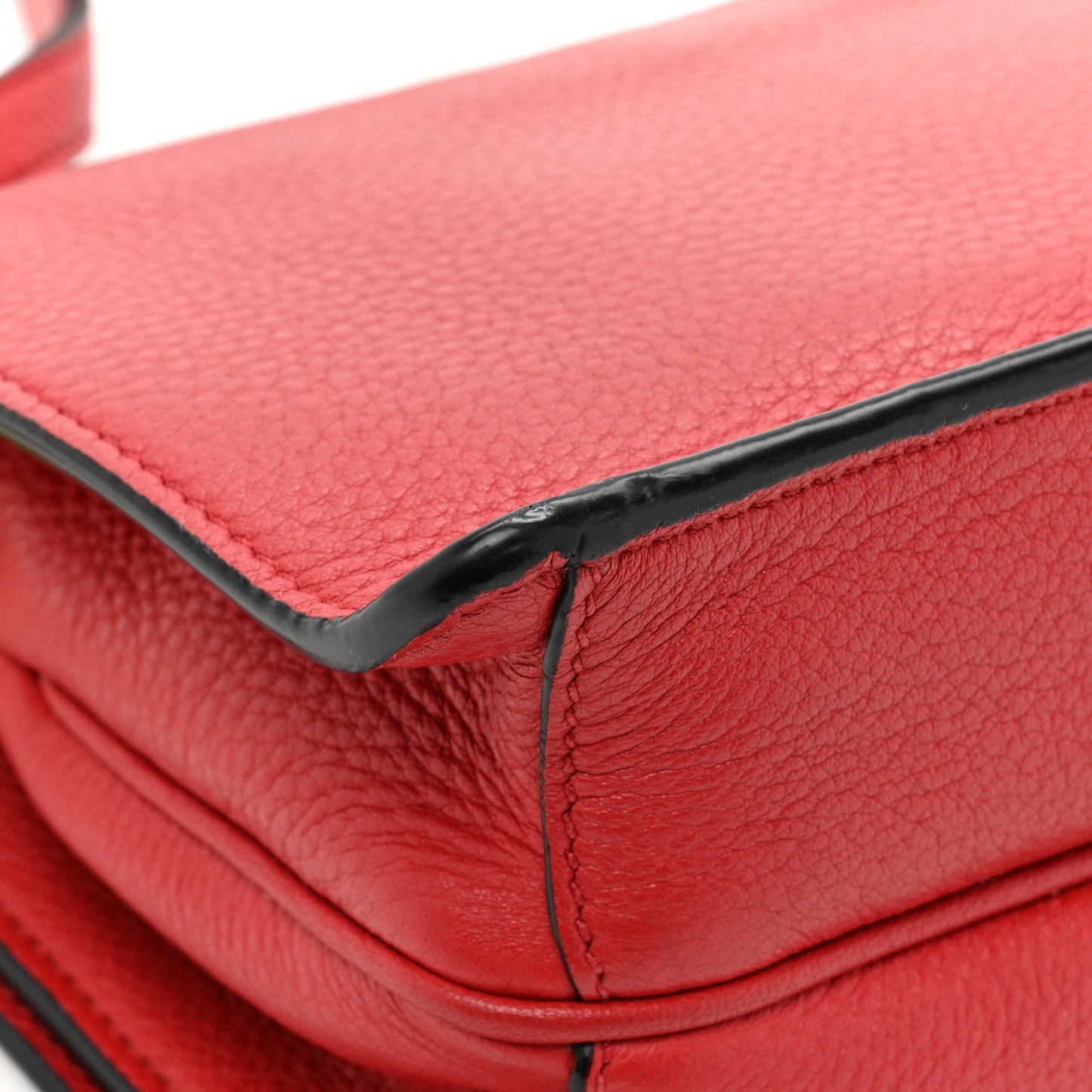 Vitello Daino Flap Crossbody Red