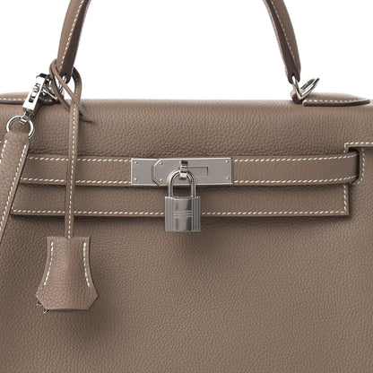 Hermes Togo Kelly Retourne 28 Etoupe 8 of 11