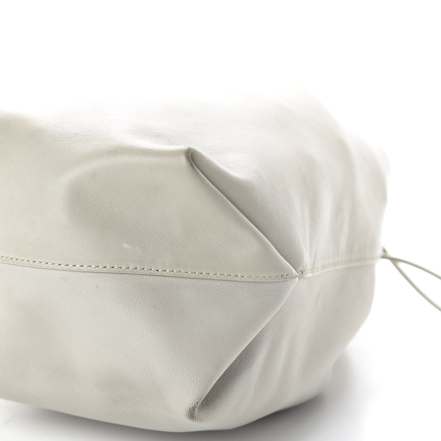 Saint Laurent Lambskin Small Teddy Bucket Bag White 7 of 8