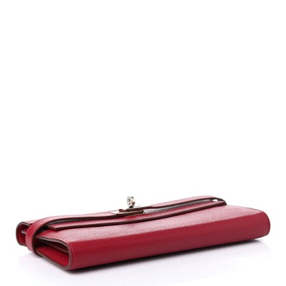 Hermes Epsom Kelly Longue Wallet Rouge Casaque 3 of 4