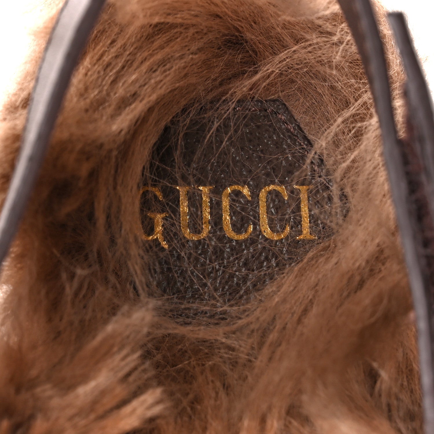 Gucci Monogram Calfskin Fur Horsebit Amstel Slingback Clogs 41 Beige Ebony New Acero Naturale 7 of 8