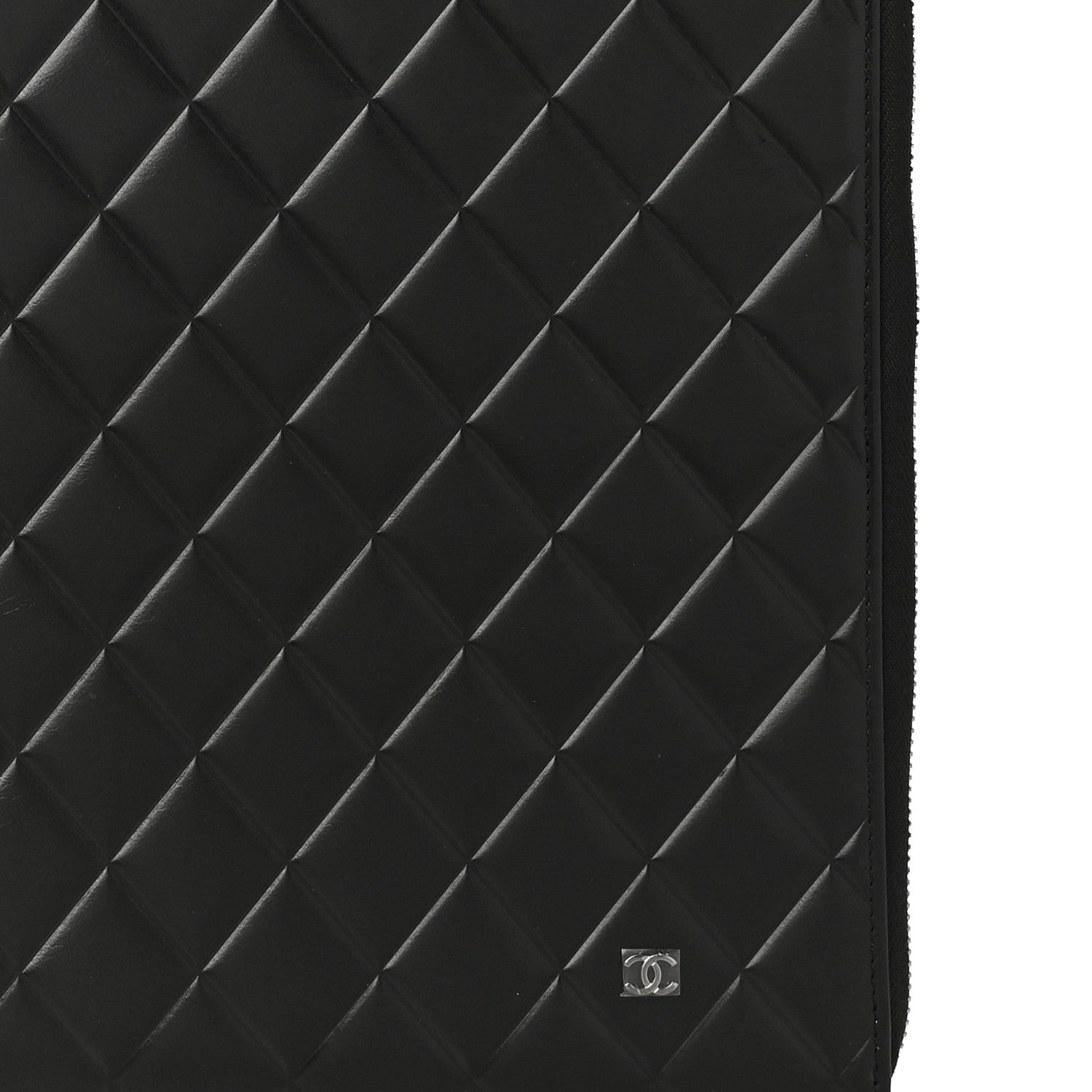 Chanel Calfskin Quilted Diamond Document Portfolio Holder Black 7 of 11