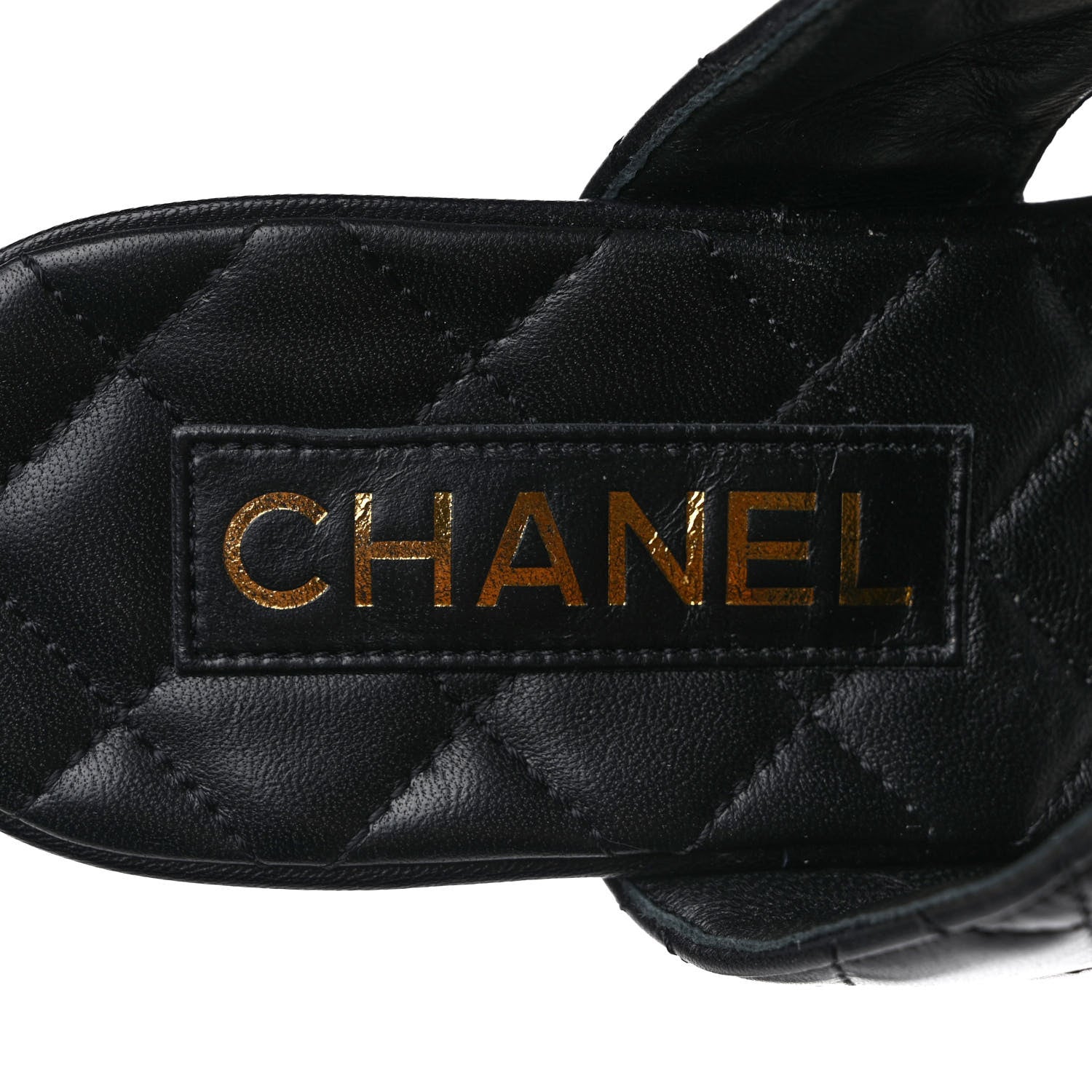 Chanel Goatskin Cork CC Wedge Sandals 36 Black 7 of 9