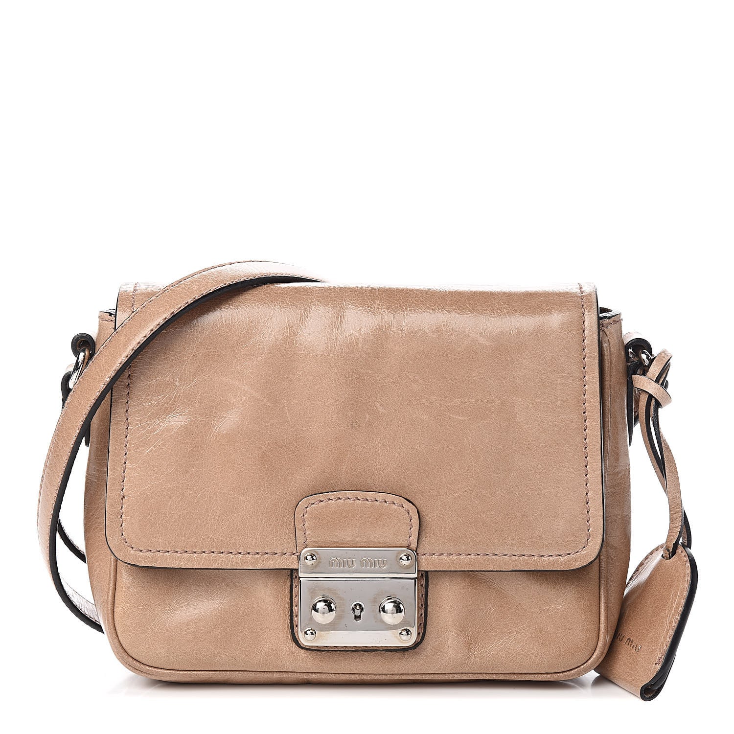 Miu Miu Vitello Shine Crossbody Cipria 1 of 11