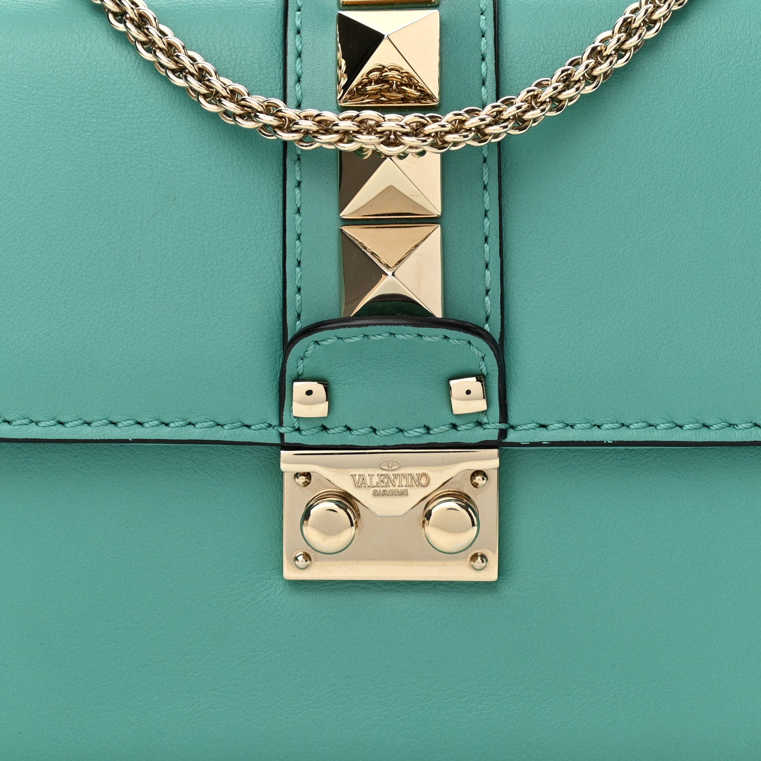 Valentino Garavani Vitello Small Glam Lock Rockstud Flap Colibri 8 of 13