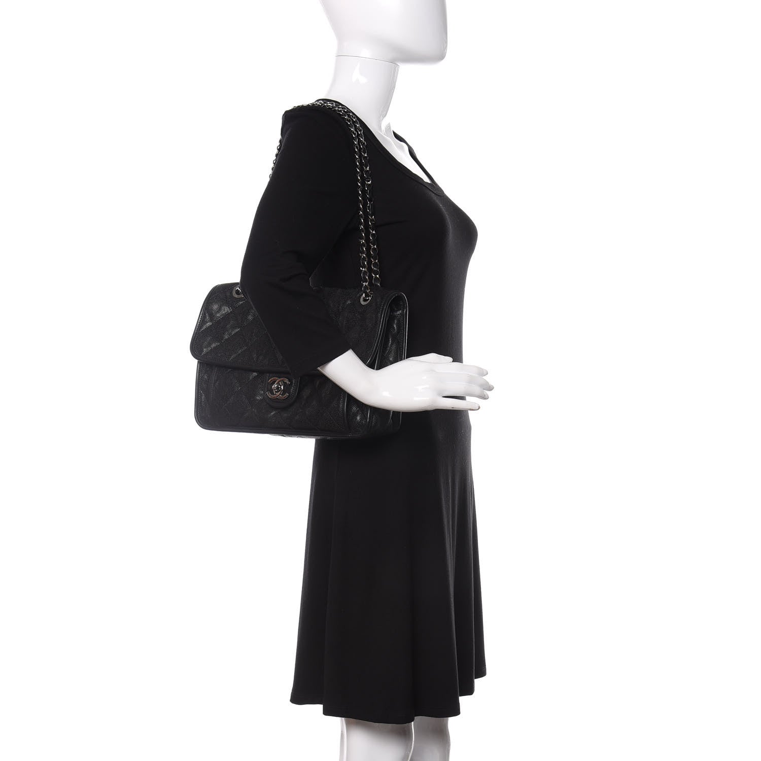 Chanel Caviar Quilted Large French Riviera Flap Black 2 of 10