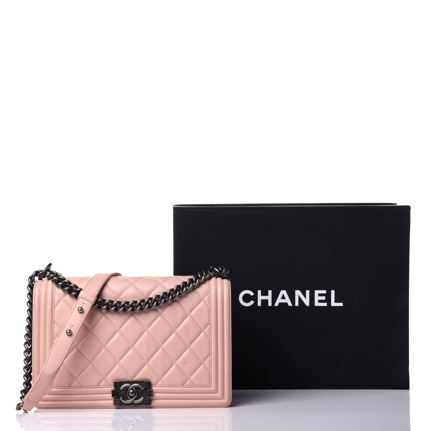 Chanel Calfskin Quilted New Medium Boy Flap Light Pink 11 of 11