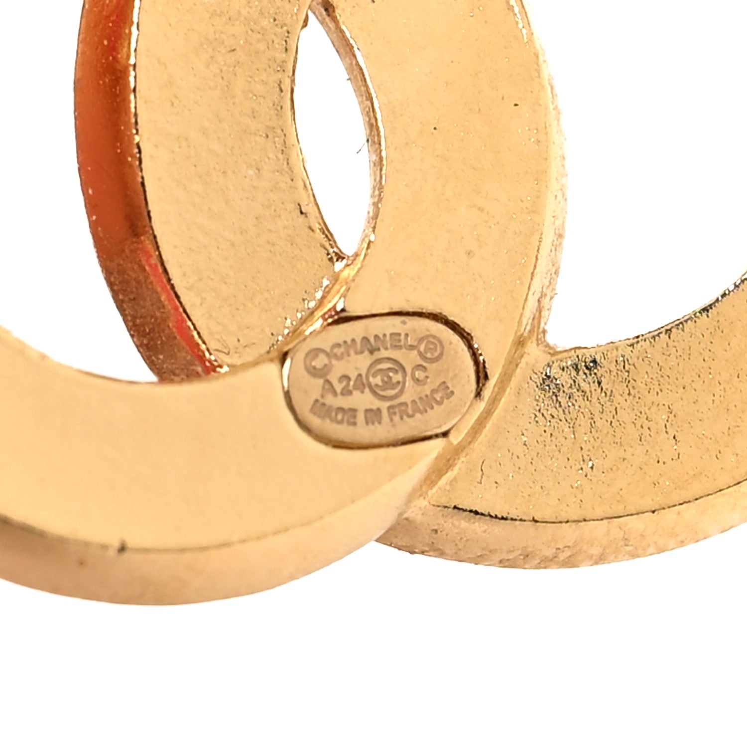Chanel Baguette Crystal Enamel CC Earrings Gold Pink 4 of 5