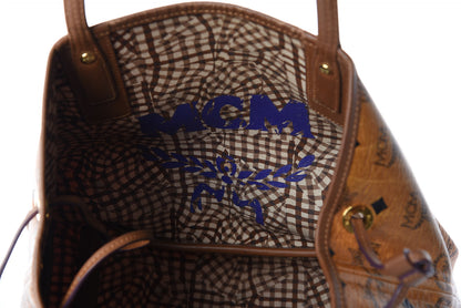 MCM Visetos Medium Liz Reversible Shopper Tote Cognac 16 of 39