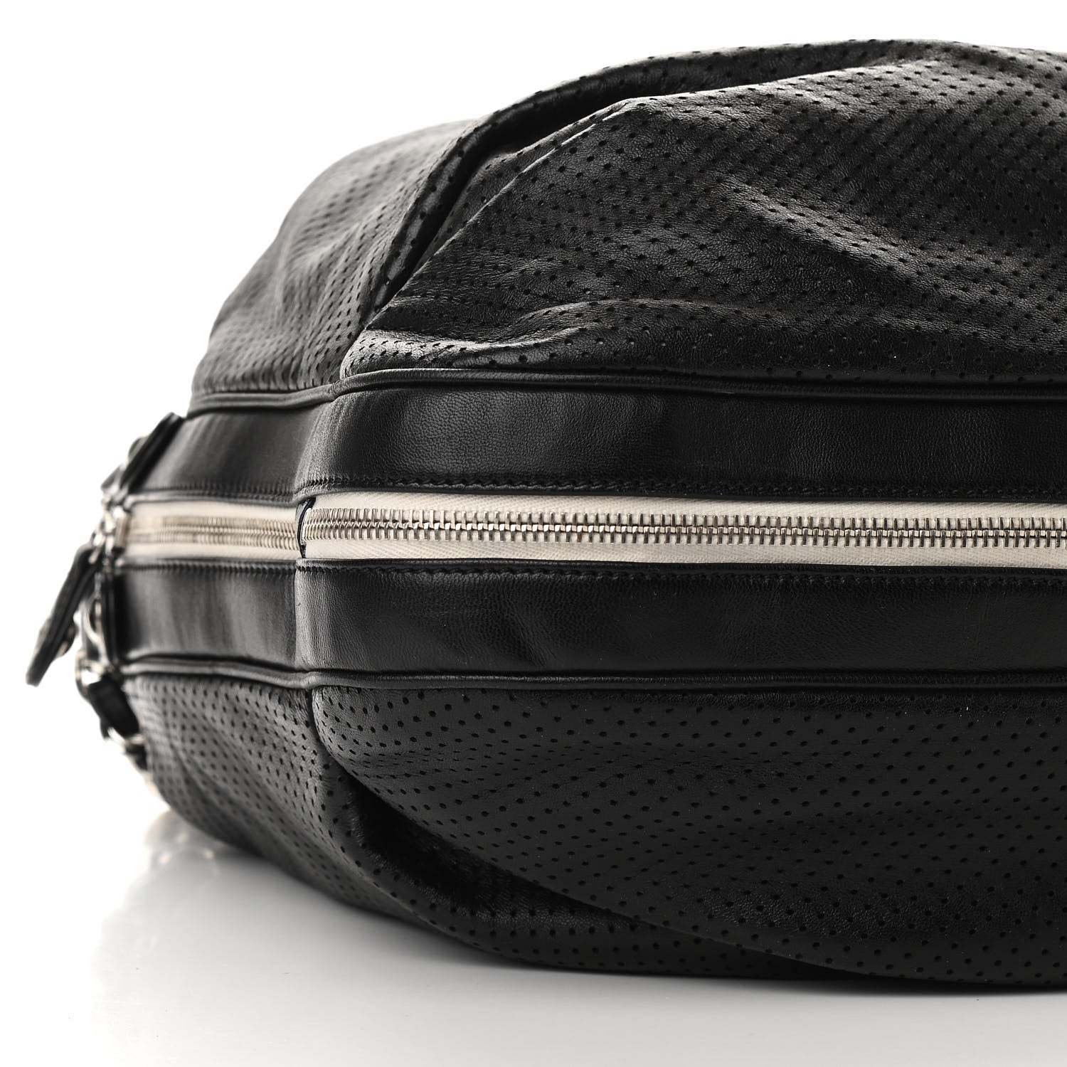 Chanel Lambskin Perforated Baseball Spirit Ligne Bag Black 4 of 8