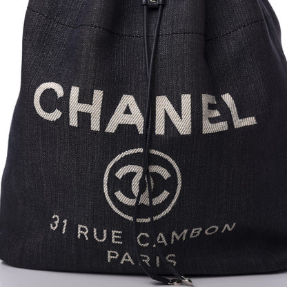 Chanel Denim Large Deauville Backpack Dark Blue 9 of 9