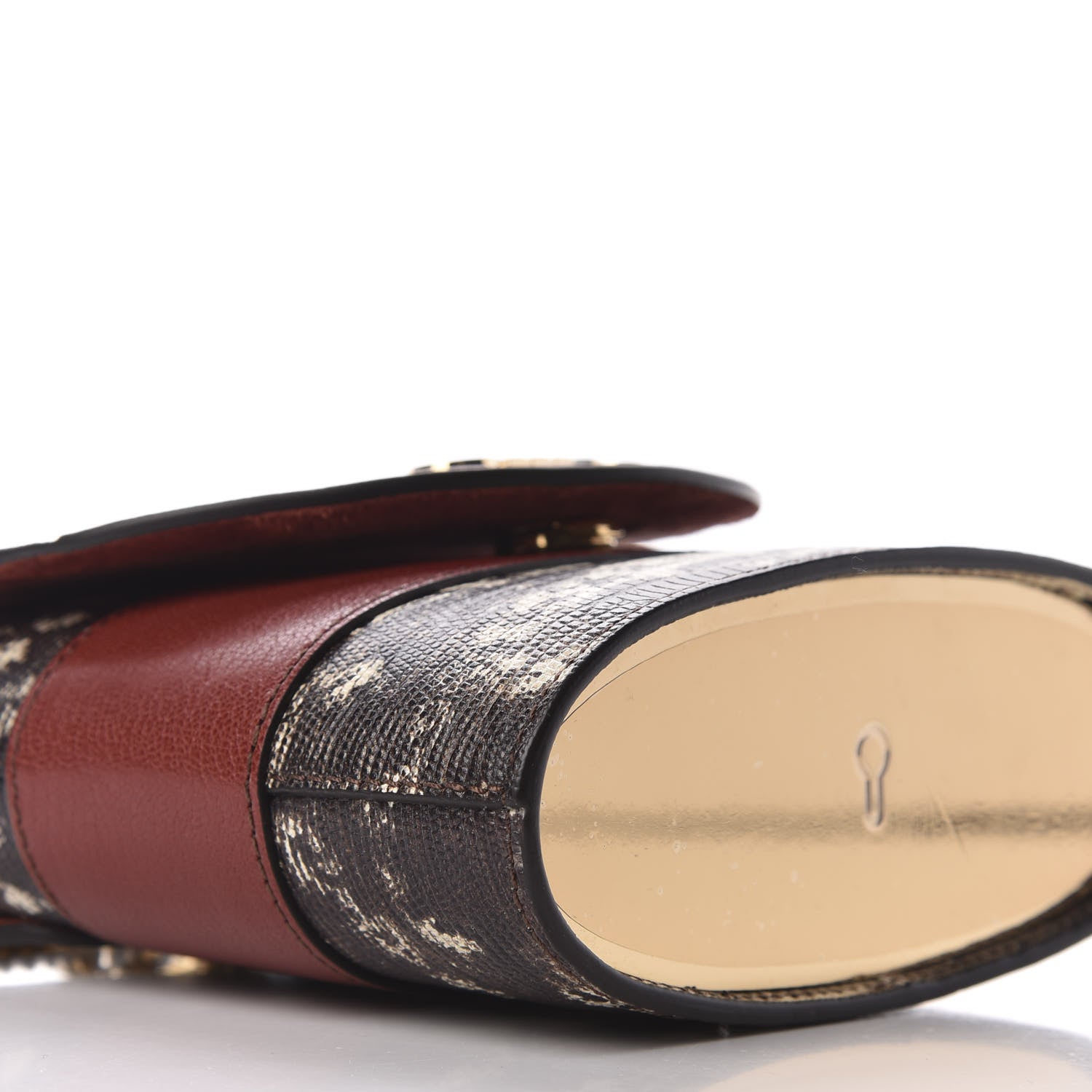 Chloe Calfskin Lizard Embossed Small Aby Lock Sepia Brown 11 of 18