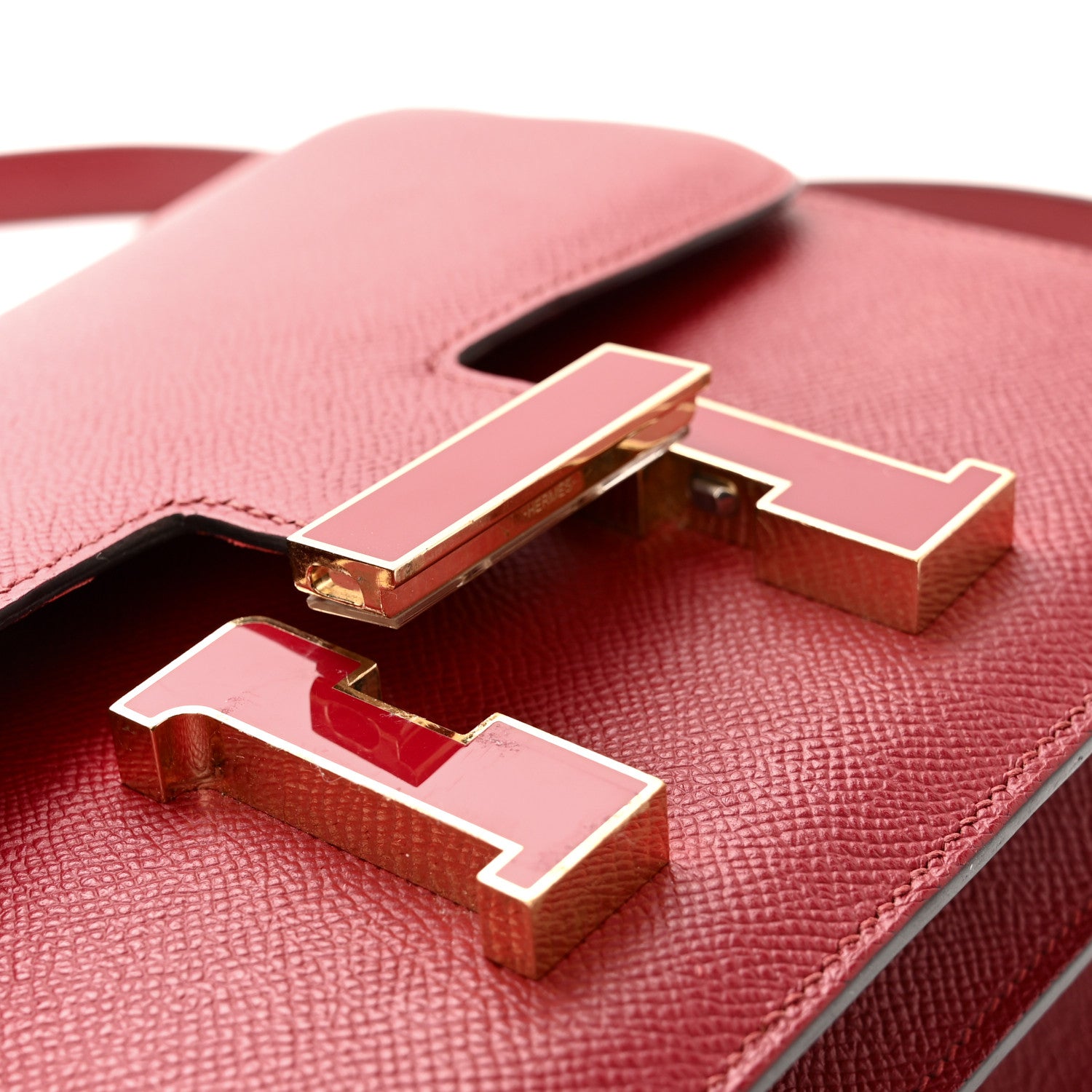 Hermes Epsom Enamel Constance 24 Rouge Grenat 13 of 13