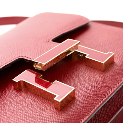 Hermes Epsom Enamel Constance 24 Rouge Grenat 13 of 13