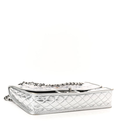 Chanel Vinyl Large Ice Cube Flap Silver 4 of 12