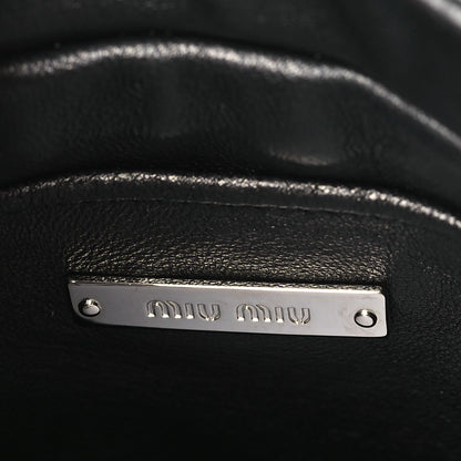 Miu Miu Nappa Matelasse Crystal Shoulder Bag Black 6 of 8