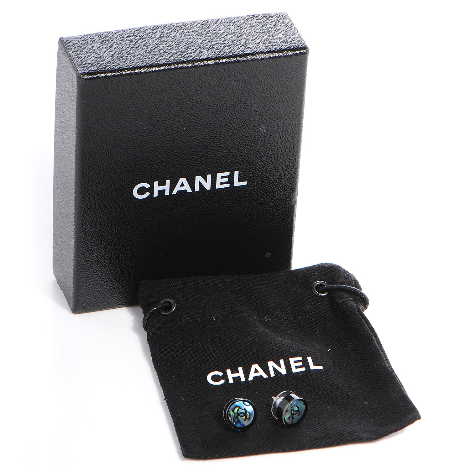 Chanel Abalone CC Earrings 5 of 5