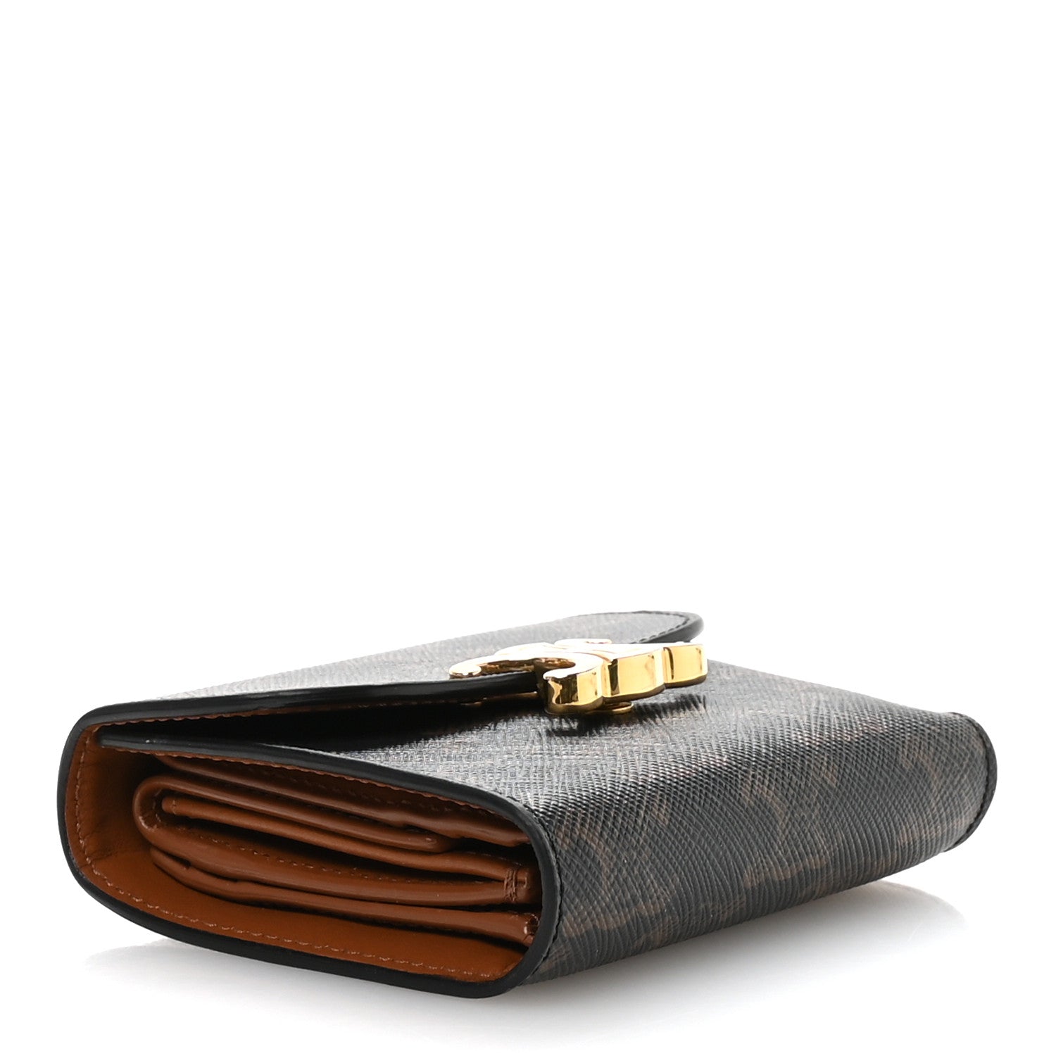 Celine Triomphe Canvas Small Triomphe Wallet Tan 4 of 9