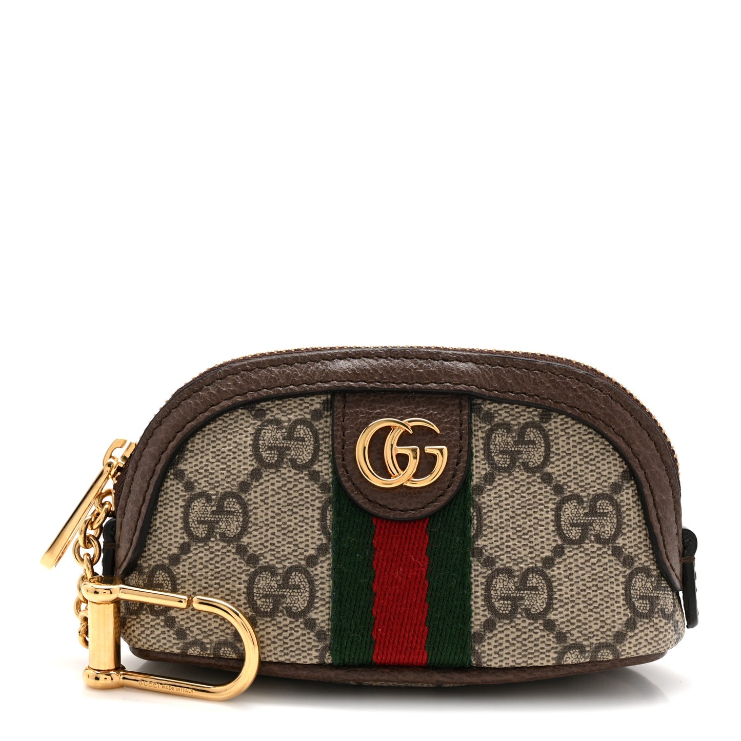 GG Supreme Monogram Web Ophidia Dome Key Pouch Beige New Acero