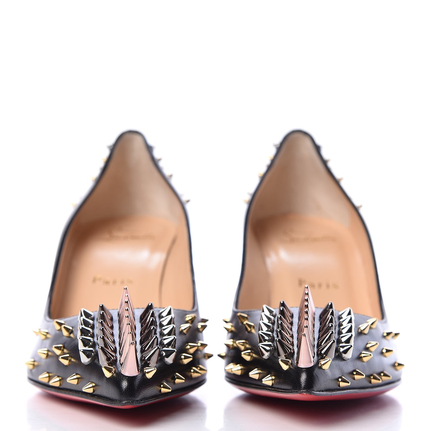 Christian Louboutin Shiny Nappa Goldopump Spikes 70 Pumps 36.5 Black 2 of 9