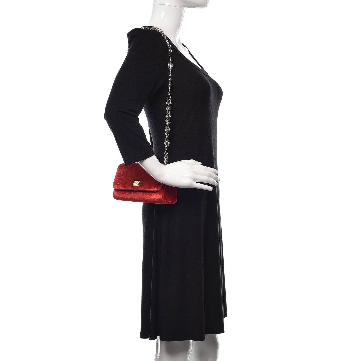 Velvet Mini Shoulder Bag Rosso