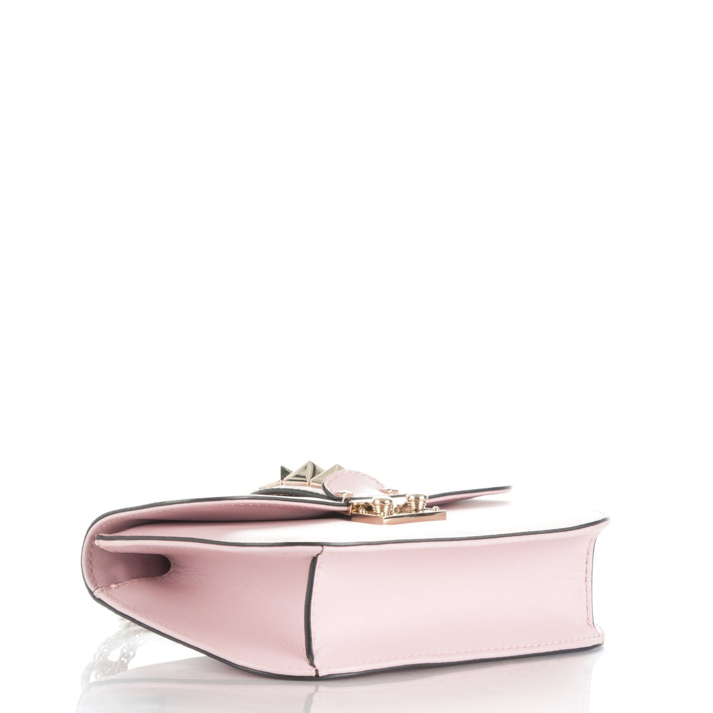Vitello Small Glam Lock Rockstud Flap Water Rose