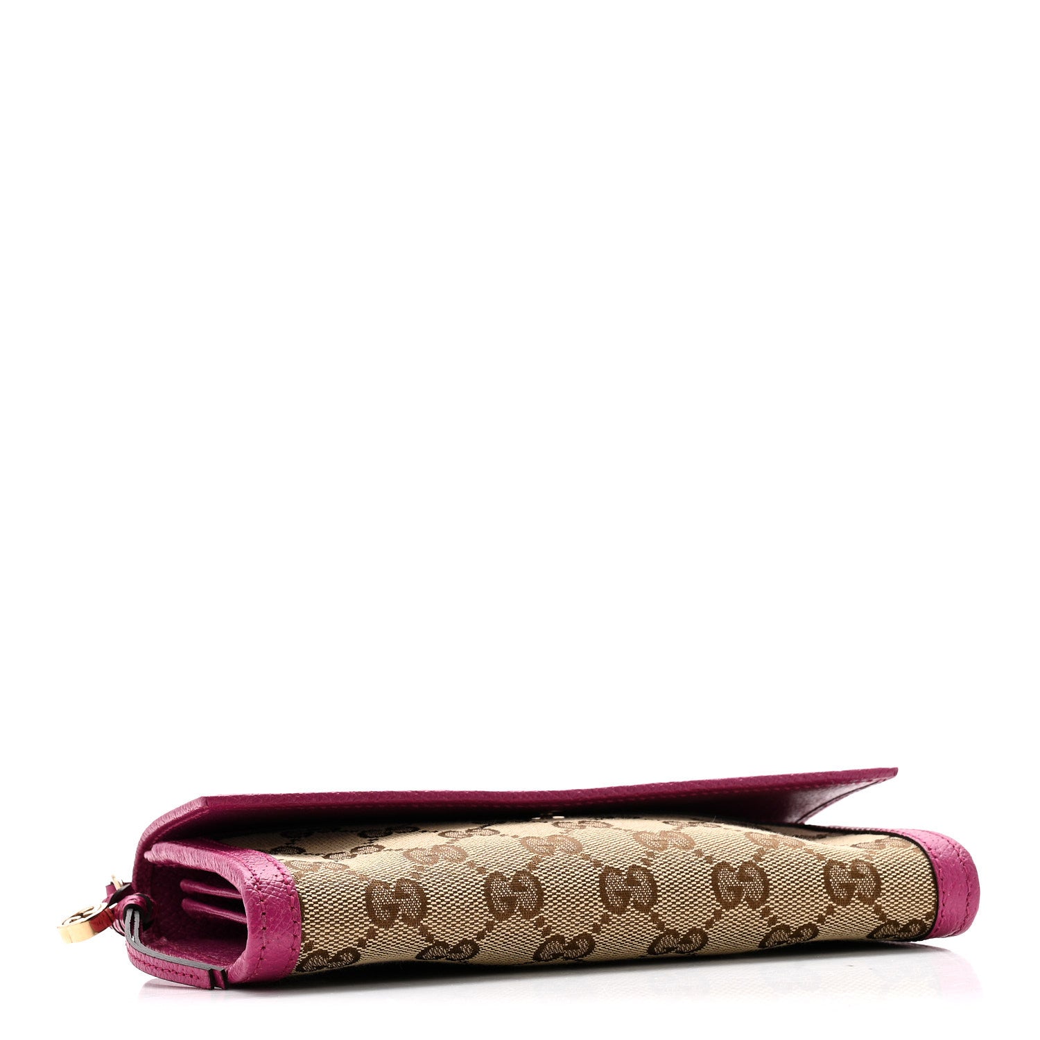 Gucci Calfskin GG Monogram Continental Wallet Beige Fuchsia 4 of 11