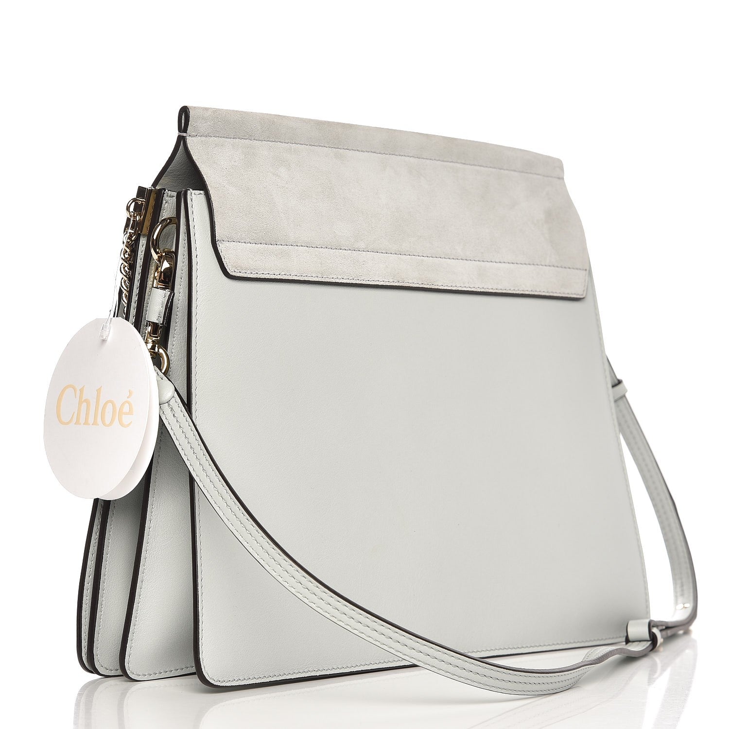 Chloe Calfskin Suede Medium Faye Shoulder Bag Airy Grey 4 of 18