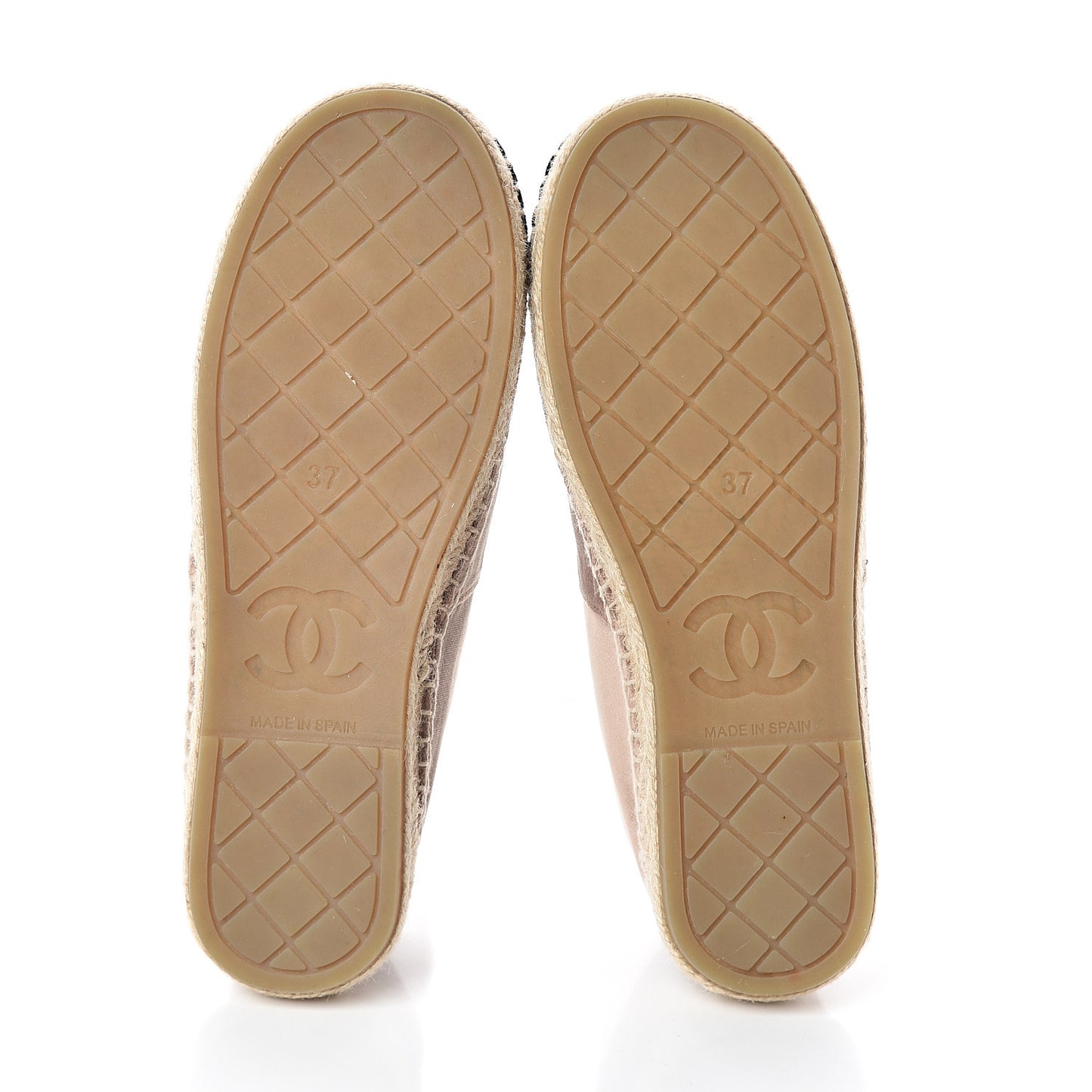Velvet Logo Espadrilles 37 Beige Black